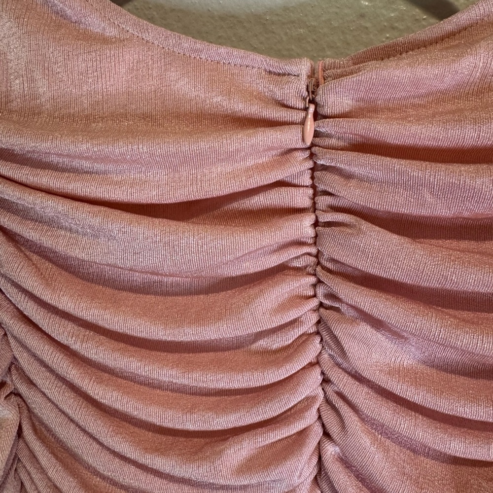 Amable by Mable Anthropologie Rose Pink Rouched Party Dress Size‎ S - Picture 8 of 9